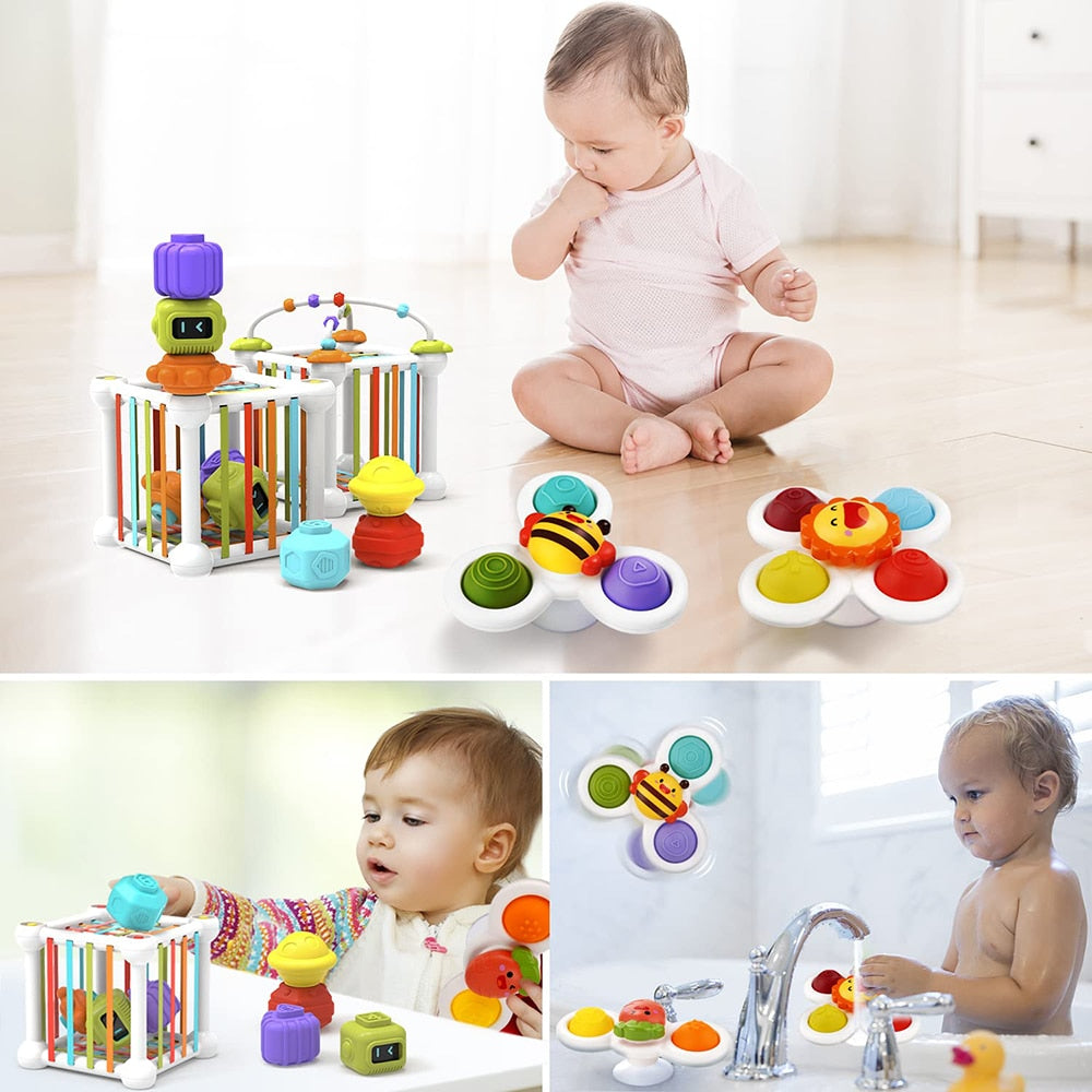 1pcs Cartoon Fidget Spinner.  Educational toy as well as rattle toy.