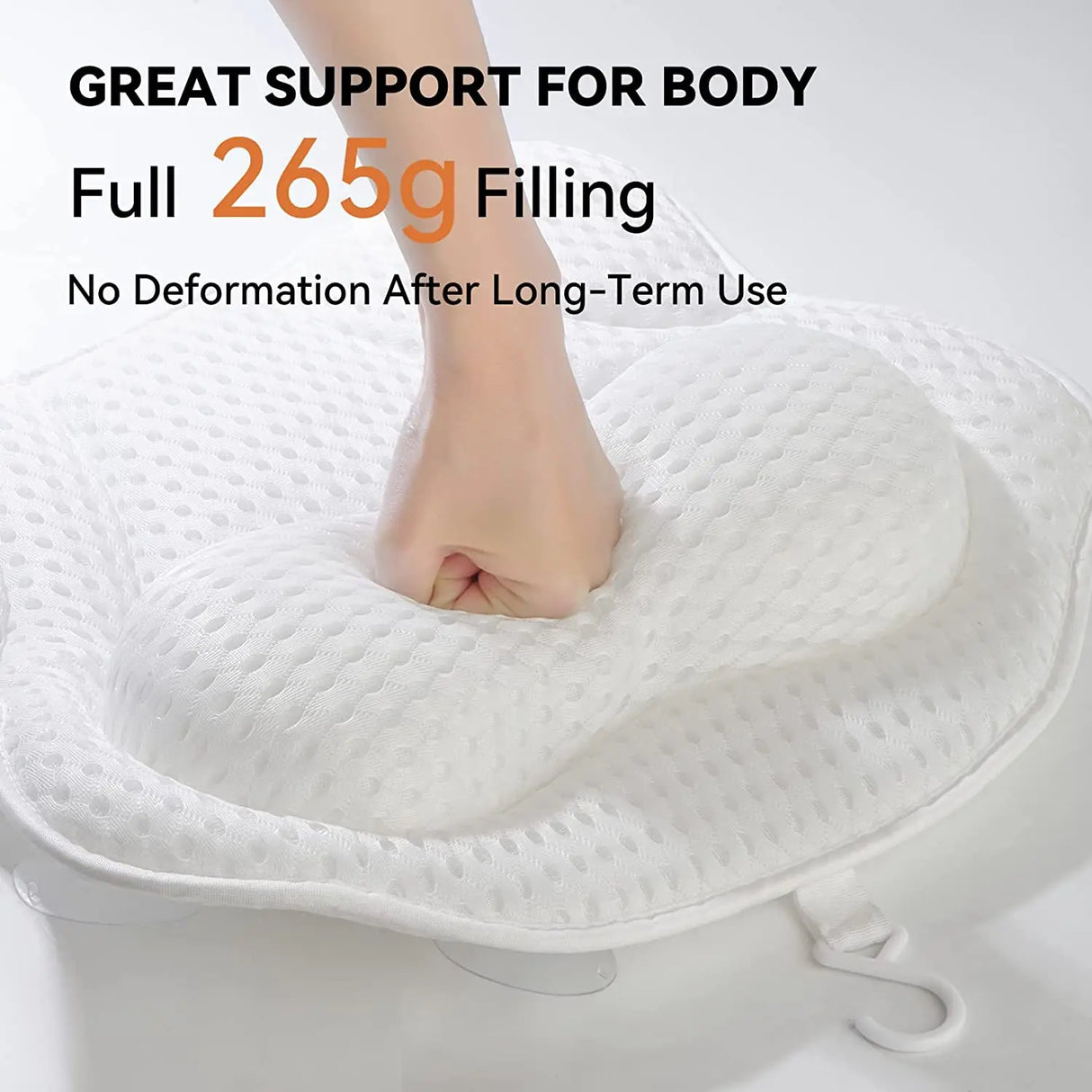 Bath Pillow for Neck & Back Support with Strong Suction Cups