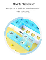 Portable 31 Days Medicine Box With Detachable Compartments