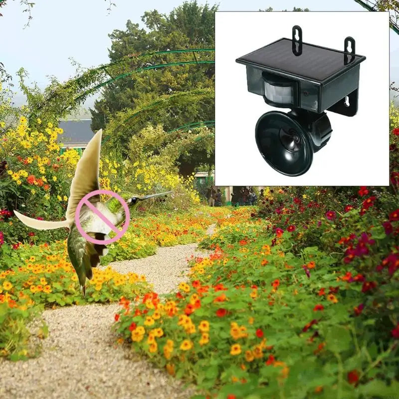 Outdoor Ultrasonic Solar Powered Bird Cat\Dog Mouse Repellent Alarm Sensor