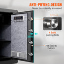 VEVOR Electric Safe 2.2/1.8 Cubic Feet Fingerprint & Digital Security Cabinet With Fire-proof Bag for Cash, Jewelry, Or Documents