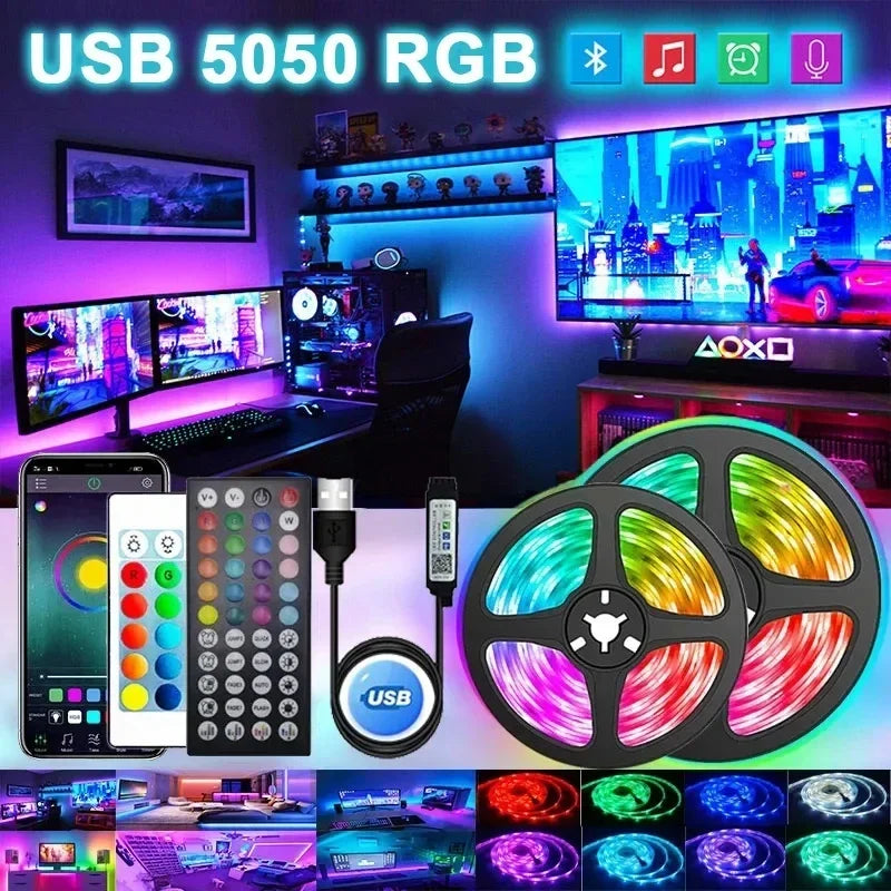 USB LED Strip Lights APP Control Color Changing 5050 RGB