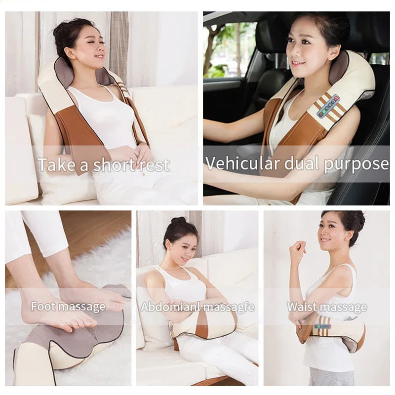 JinKaiRui U Shape Electrical Shiatsu Back, Neck, And Shoulder Body Massager With Infrared Heated