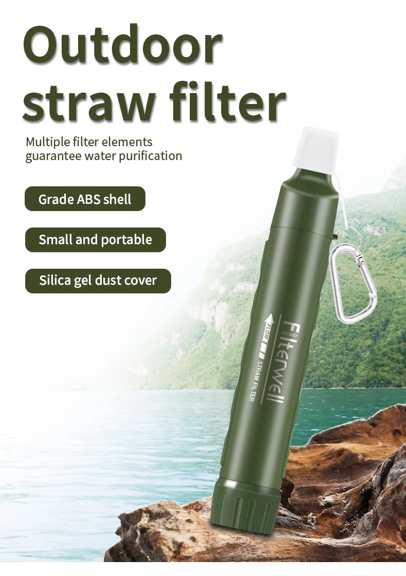 Filterwell Personal Portable Camper Water Purifier Filter With Straw