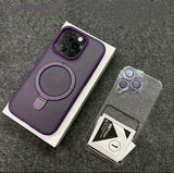 Magsafe IPhone Mat Finish Air 17 16 15 14 13 12 11 Pro Max Plus With Lens Protector And Metal Ring Stand
