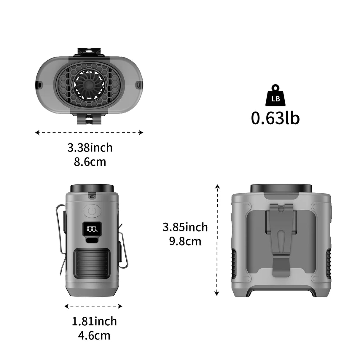 20000mAh Outdoor Portable Waist/Neck Fan With Power Bank And LED Lighting