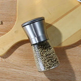 Stainless Steel Manual Glass Grinding Spice Bottle