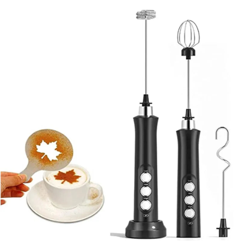 3 In 1 High Speed USB Rechargeable Milk Frother