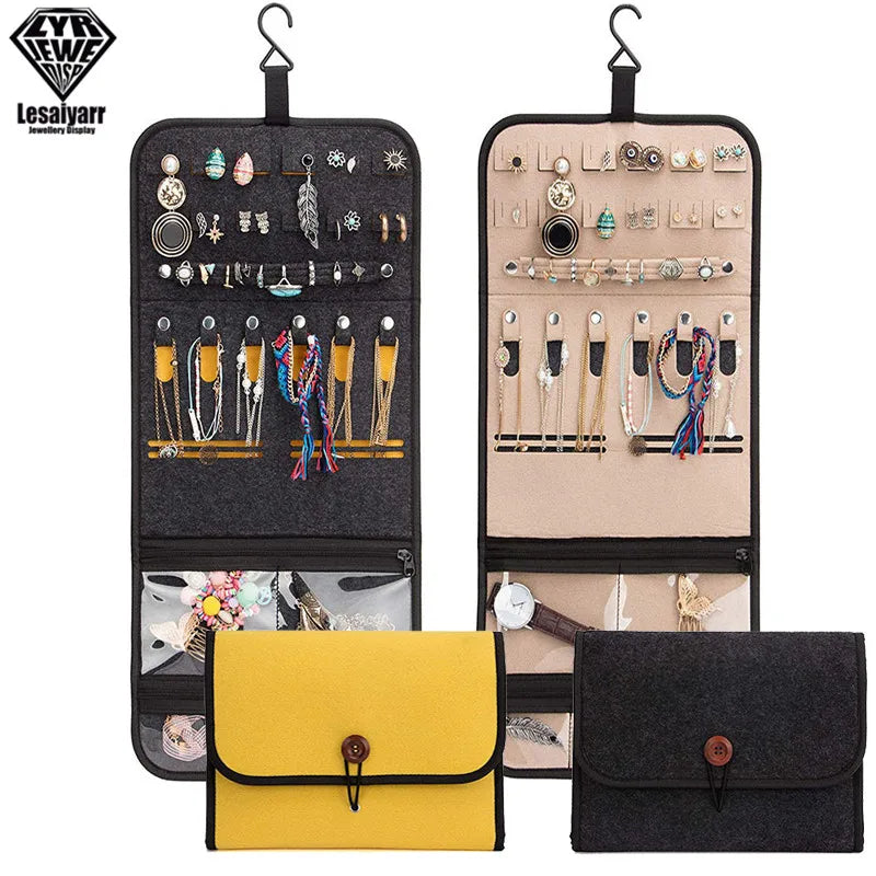 Foldable Jewelry Organizer Bag With Hanger