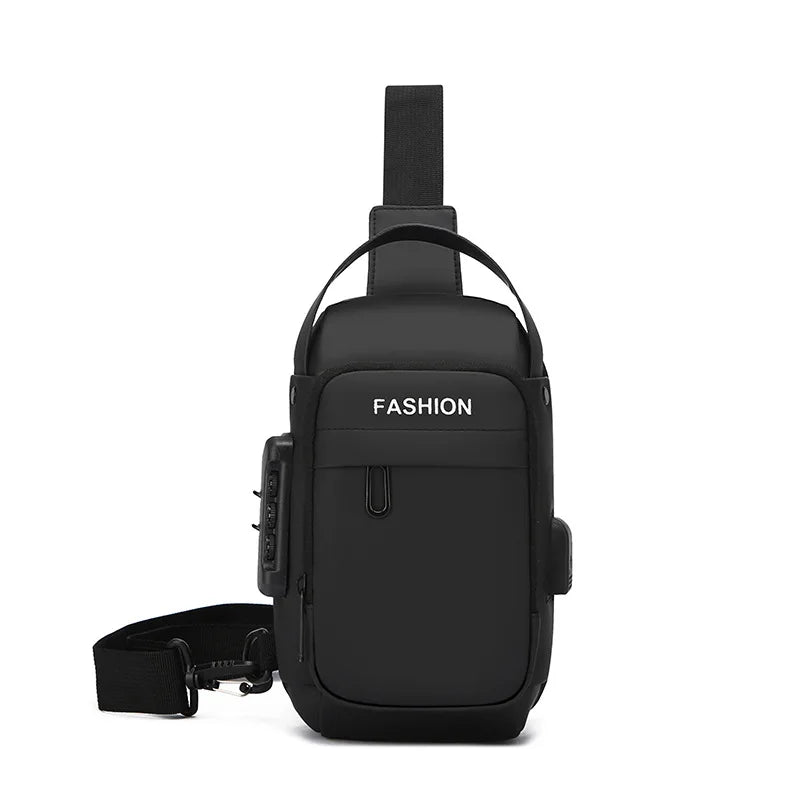 Men's Anti Theft USB Charging Crossbody Bag