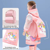 Children's Cartoon Raincoat With Backpack Space