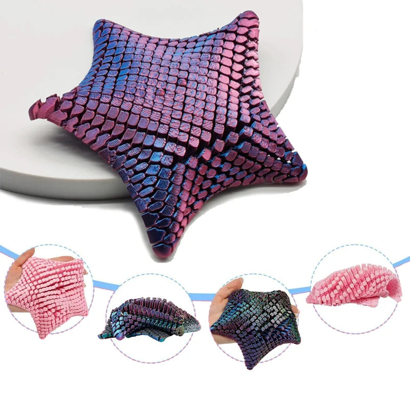 3D Printed Articulated Starfish Stress Relief Fidget Toy For Kids and Adults