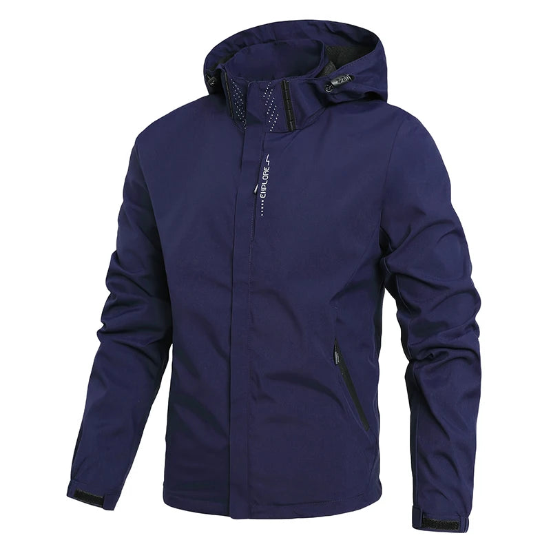 Men's Spring/Autumn Waterproof Jacket With Detachable Hood Sizes M-5XL