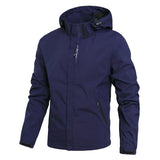 Men's Spring/Autumn Waterproof Jacket With Detachable Hood Sizes M-5XL