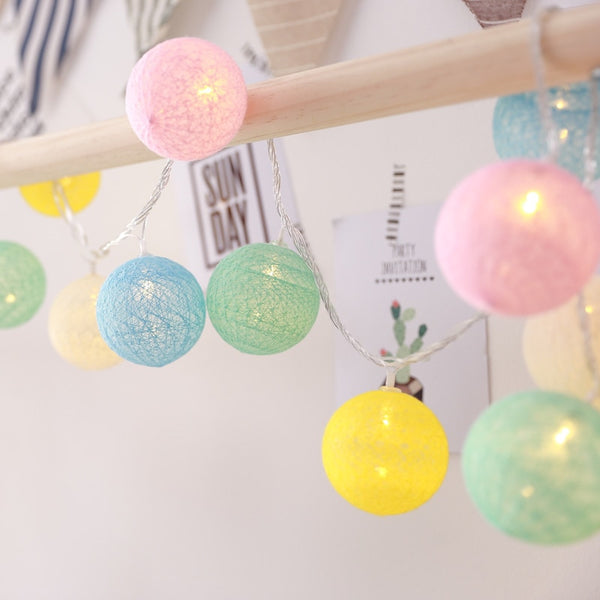 LED Cotton Ball Garland Party Lights.