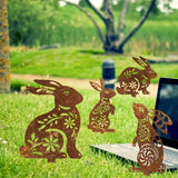 Outdoor Rustic Metal Garden Rabbit