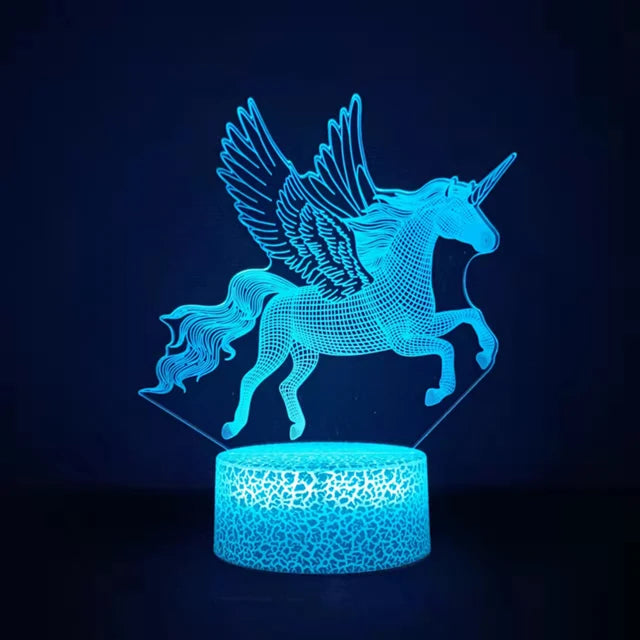 Anime 3D LED Unicorn Nightlight lamp With 16 color remote