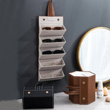 PU Leather Portable Storage Case For 5 Pairs of Glasses