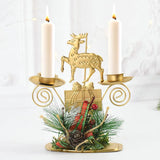 Christmas Wrought Iron Candlestick Holders