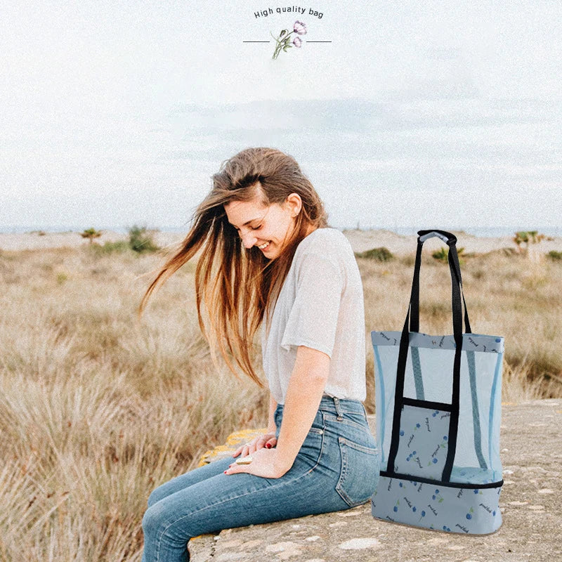 Women Mesh Transparent Beach Bag