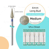 HYTOOS 5Pcs/Set Diamond Nail Drill Bits To Clean Cuticles And Nails