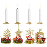 Christmas Wrought Iron Candlestick Holders