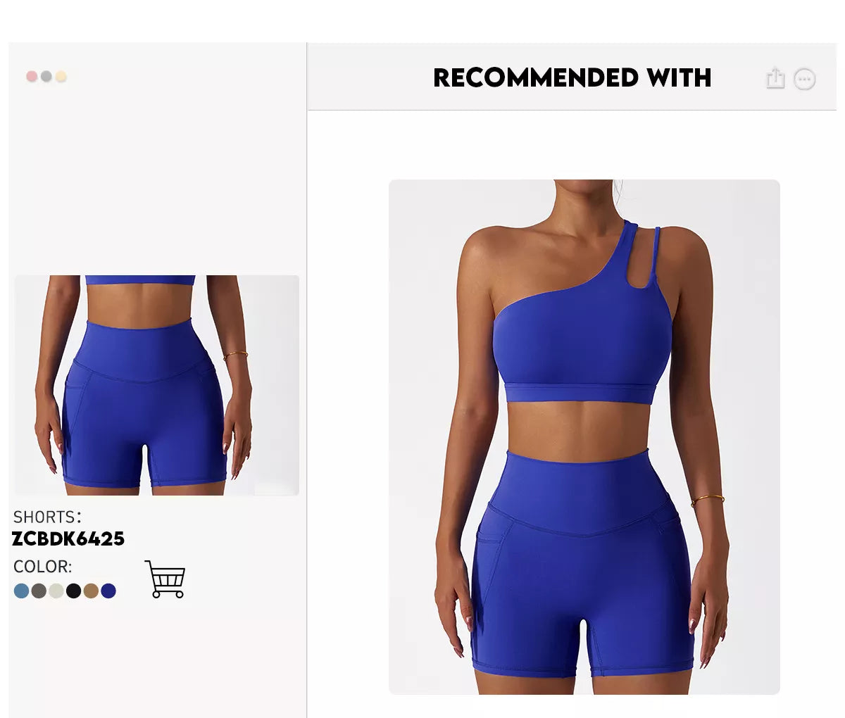 Single Strap, Stretchy Sports Bra With Pads