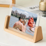 Desktop Acrylic Photo Frame With Wooden Stand