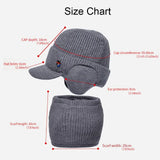 Men Or Women's Knitted Neck Scarf And Hat With Extra Ear Protection