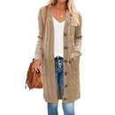 Ladies Long Sleeve Knitted Coat with Pockets.