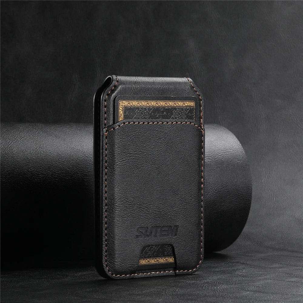 Leather Magnetic Wallet With Card Holder For iPhone 16 Pro Max 15 14 13 12 11