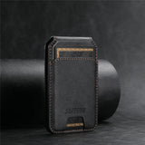 Leather Magnetic Wallet With Card Holder For iPhone 16 Pro Max 15 14 13 12 11