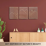 3PCS Retro Wood Indoor Wall Hanging Art