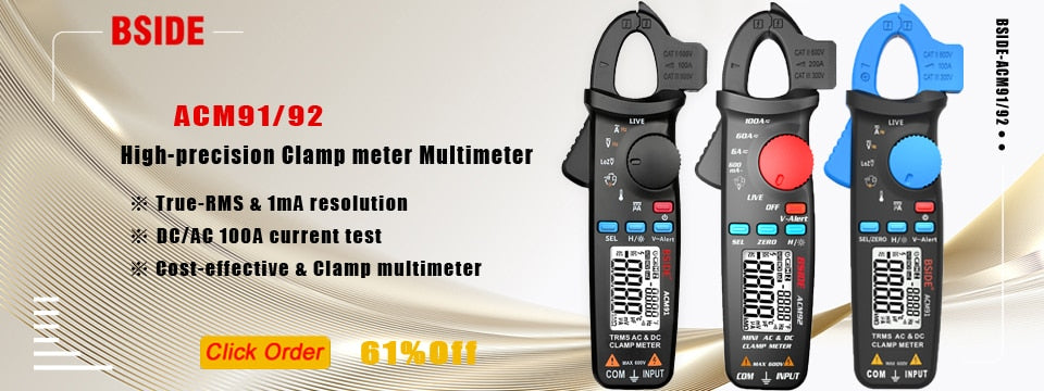 BSIDE Digital Multimeter S10 S11 S20 Smart DC AC Voltage Capacitor Ohm Diode NCV Hz EMF Tester Detector meter