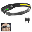 USB Rechargeable Head Lamp/Flashlight USB Rechargeable LED COB Built-in Battery With 5 Lighting Modes.