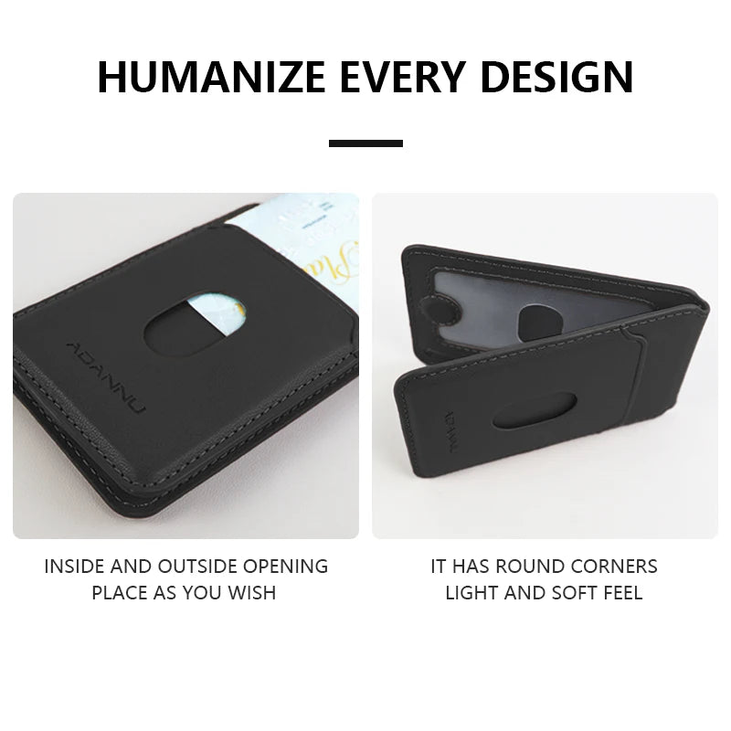 Leather Magnetic Cellphone Card Holder For IPhone 12 13 14 15 16 Pro Max Plus