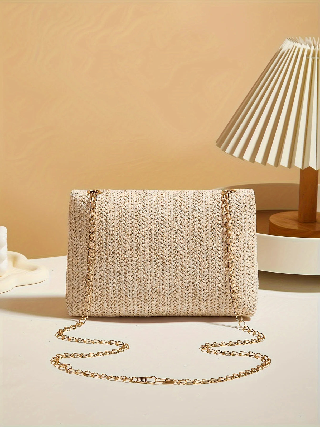 Women's Handwoven Crossbody Shoulder Bag With Lock Closure