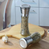 Stainless Steel Manual Glass Grinding Spice Bottle