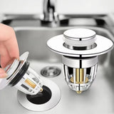 Universal Pop-up Chrome Drain Plug Sink Filter with Hair Catcher