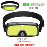 USB Rechargeable LED Head Lamp with built-in 1200mah battery .