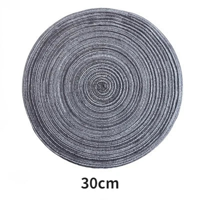 6pcs Round Woven Anti Slip Placemats Or Coasters