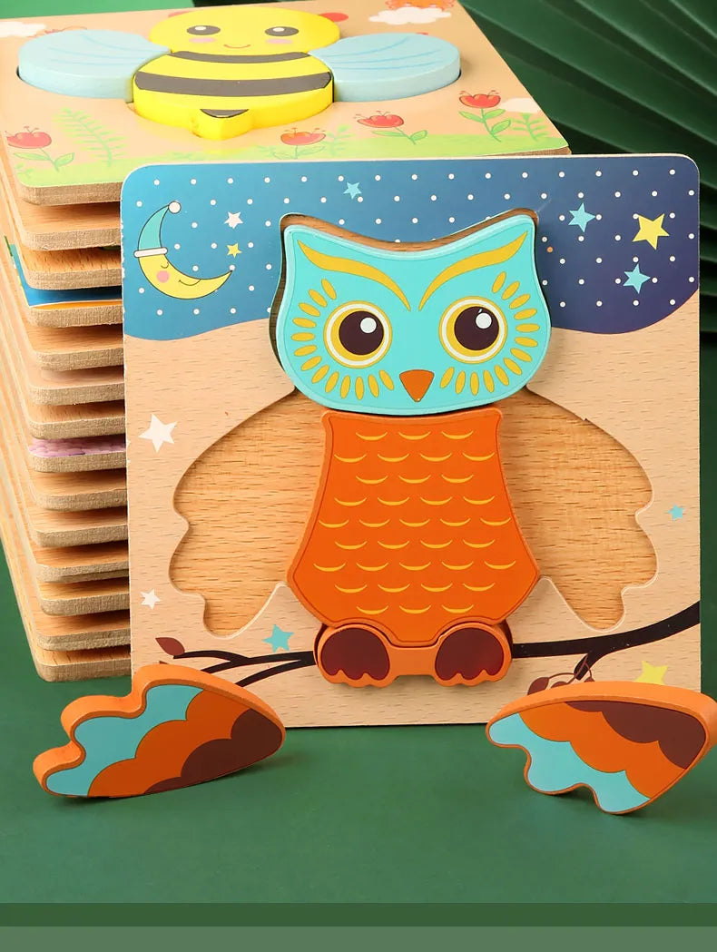 Children's 3D Wooden Educational Puzzles.