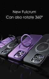 Magnetic 360°Rotation Stand Phone Case For Iphone 12 13 14 15 16 17 Pro Max Plus With Ring Holder