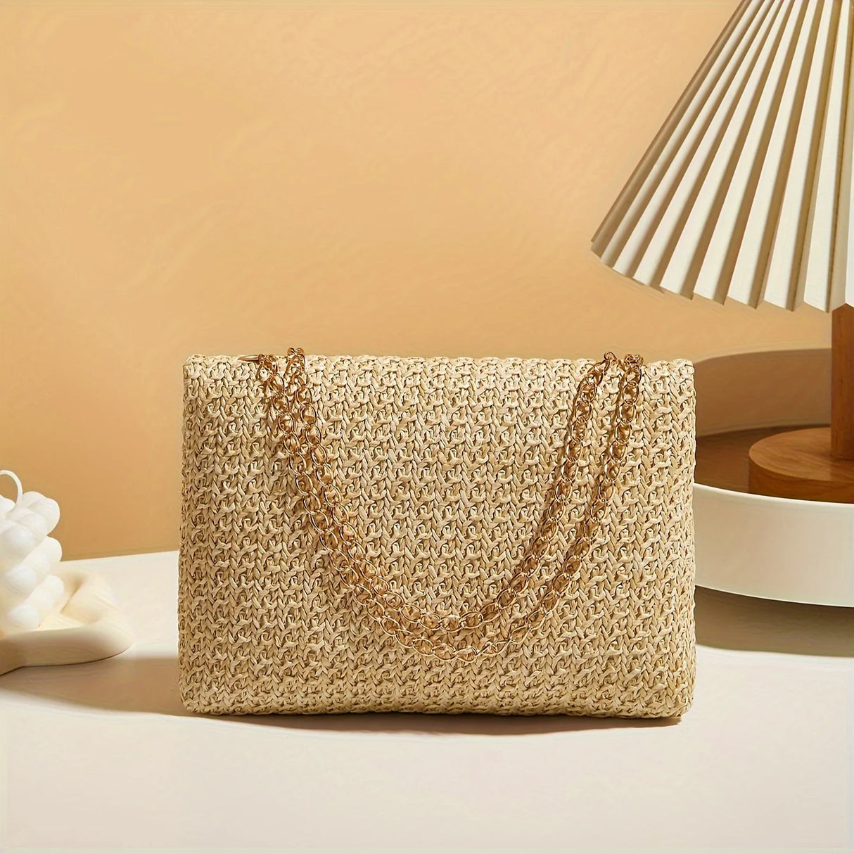 Women's Handwoven Crossbody Shoulder Bag With Lock Closure