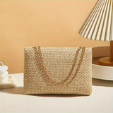Women's Handwoven Crossbody Shoulder Bag With Lock Closure
