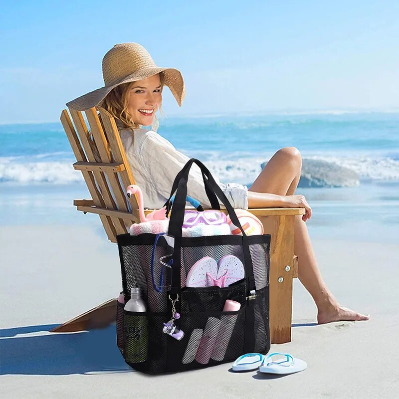 Mesh 8 Pocket Beach Bag.