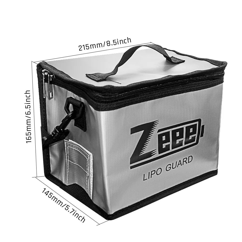 Zeee Lipo Fireproof Safe Battery Bag With Pouches For Multiple Battery Storage.