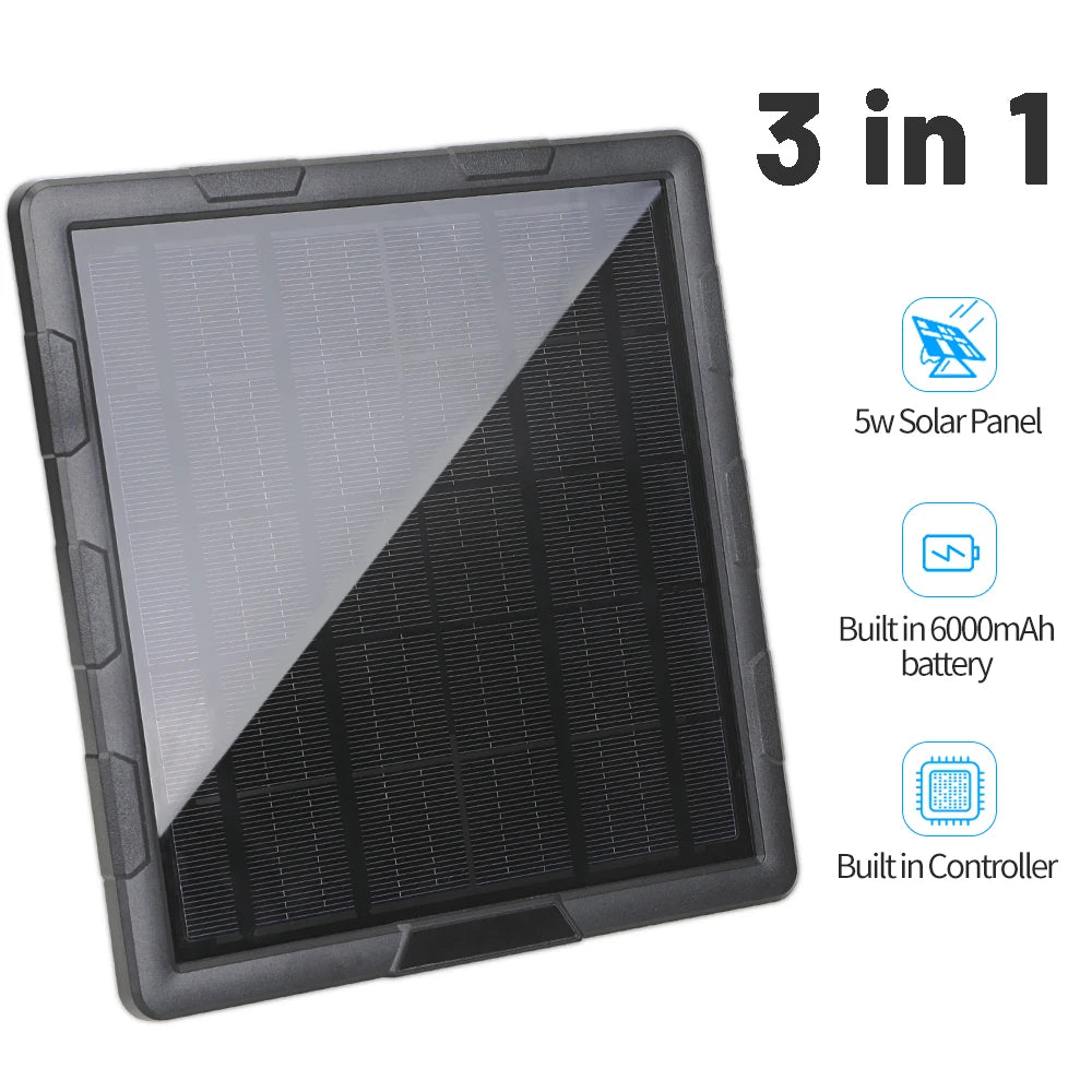 BL6A 5W Solar Panel Kit Built in 6000mAh 6V/12V Rechargeable Solar Charger With 3 In 1 USB Charge