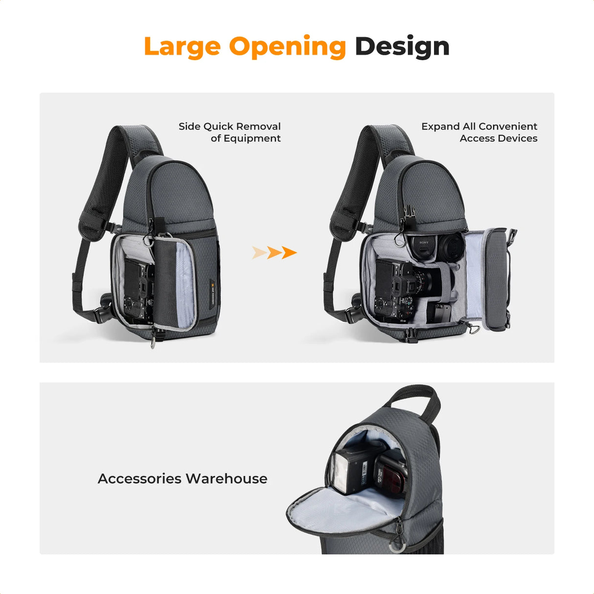 K&F Concept Waterproof 10L DSLR/SLR Sling Camera Backpack