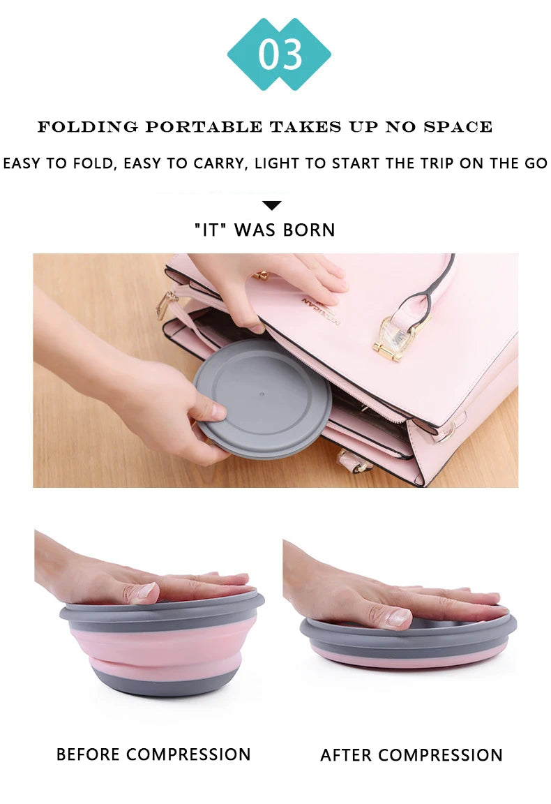 3 Pieces Silicone Folding Bowls with Lids